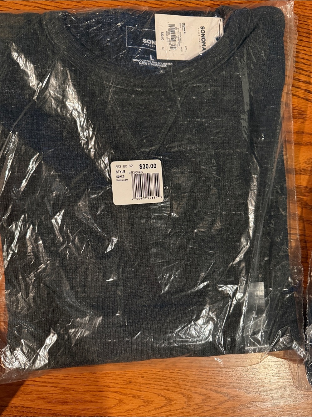 Sonoma Charcoal Gray Crewneck Shirt